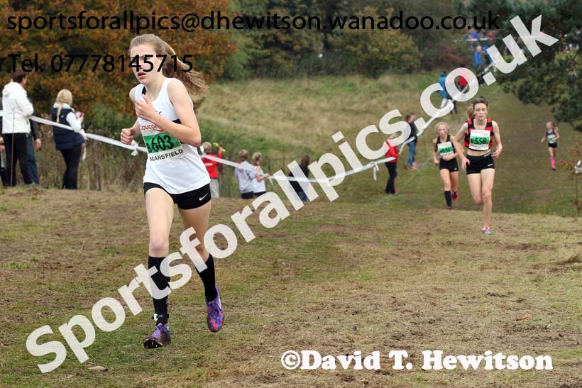 Girls under-13s, National Cross Country Relays, Berry Park, Mansfield. Photo: David T. Hewitson/Sports for All Pics